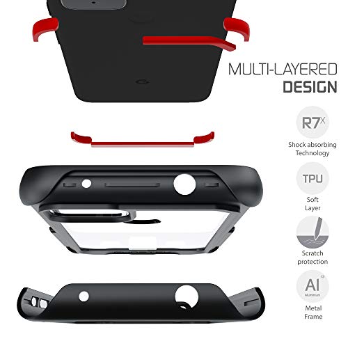 Ghostek Atomic Slim Designed For Pixel 5 Case With Ultra Protective Aluminum Bumper Made Of Super Strong Lightweight Military Grade Alloy Metal Phone Covers For Pixel 5 5G (6 Inch) (Black) #TOP3