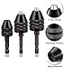 Resze Keyless Drill Chuck Adapter - 3Pcs Drill Chucks for Impact Driver, 1/4' Hex Shank Chuck Conversion Adapters