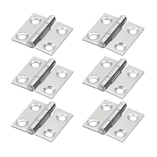 Stainless Steel Butt Hinge Mcredy 1" Mini Hinges Cabinet Hinges Rectangle Set of 6