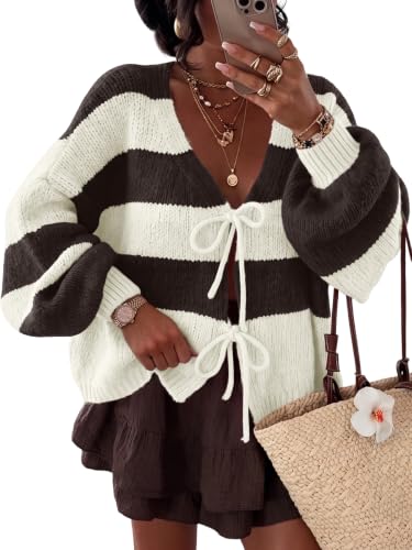 Womens Oversized Striped Cardigan - image 1