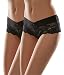 Produktbild Merry Style Damen Unterhose Hipster Hot Pants mit Spitzenbesatz MSGAB155 (Schwarz (2Pack), 40 (Herstellergröße: L))