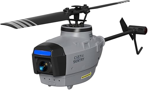Miniatura 1 de Dron Scout con cámara HD 1080P, helicóptero de control remoto C127AI, avión RC sin escobillas de un solo rotor con video en vivo WiFi, despegue y