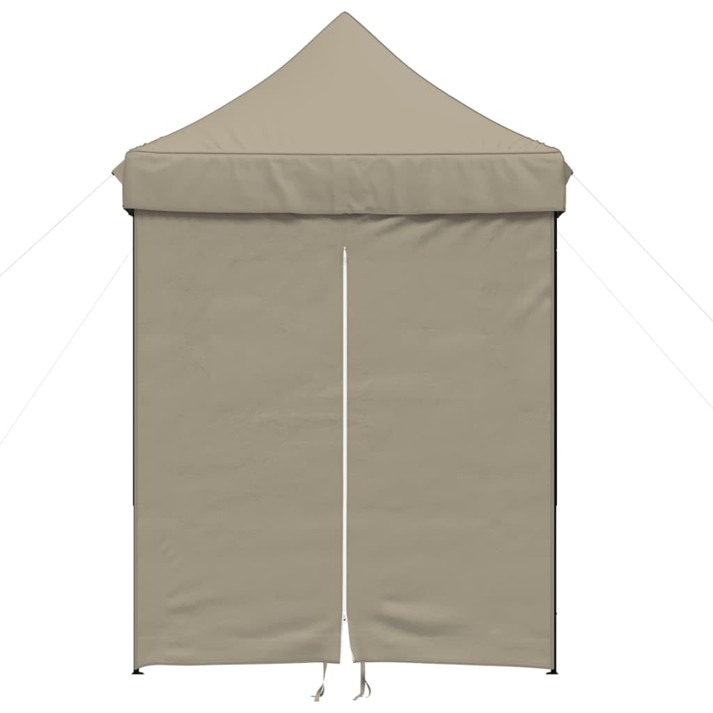 Zasłona Pop-up 4 ściany taupe 200 x 200 x 306 cm | Dach z tkaniny Oxford z powłoką PCW, stalowa rama malowana proszkowo, przezroczyste okna, wejście z
