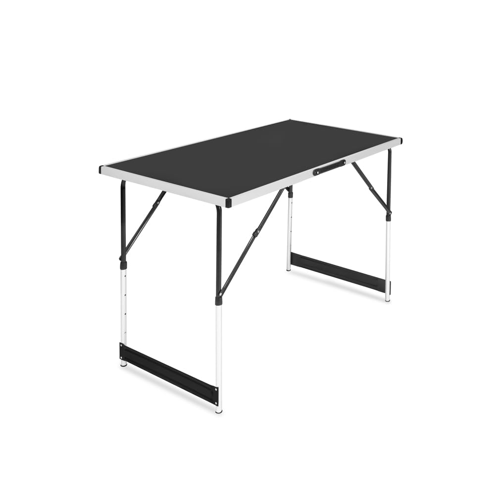 VONROC Tavolo Multifunzionale 100x60 cm, Regolabile in Altezza, Pieghevole, Leggero e Portatile | Uso Interno ed Esterno | Resistente ai Graffi e Intemperie | Con Maniglia per Trasporto