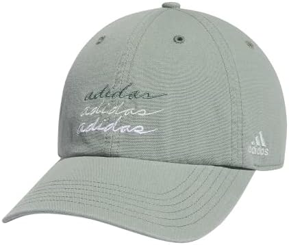 adidas Women's Saturday Relaxed Fit Adjustable Hat, Silver Green/White/Linen Green/Tech Emerald, One Size