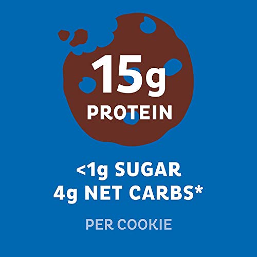 Quest Nutrition Protein Cookie, Chocolate Chip, 15g Protein, 4g Net Carbs, 250 Cals, 2.08oz Cookie, Single Sample, High Protein, Low Carb, Gluten Free, Soy Free