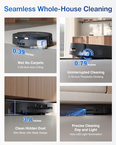 ECOVACS DEEBOT T80 Omni Robot Vacuum, OZMO Roller Mop Instant Self-Washing - image 5