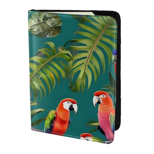 Étui de passeport en cuir tropical : portefeuille de voyage élégant pour homme et femme