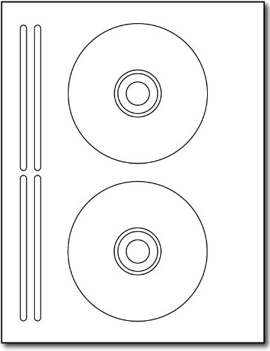 Image of Printable CD Labels - 20 Sheets / 40 CD & 80 Spine Stickers - Laser & Inkjet Compatible - Works as Both CD & DVD Labels