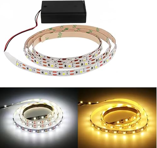 Tira Led Flexible SMD2835 4M Blanco Cálido Con Pilas AA miniatura 1