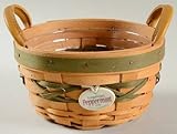 Longaberger Baskets Green Peppermint Basket & Protector w/Charm, Fine China Dinnerware