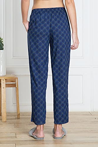 Image of Van Heusen Women's Printed Lounge Pants | Drawstrings & Side Pockets | Ultra Soft Fabric | Relaxed Fit | At home pyjamas | Everyday Comfort | Printed | Style 55306 | Available in Pack of 1 & 2