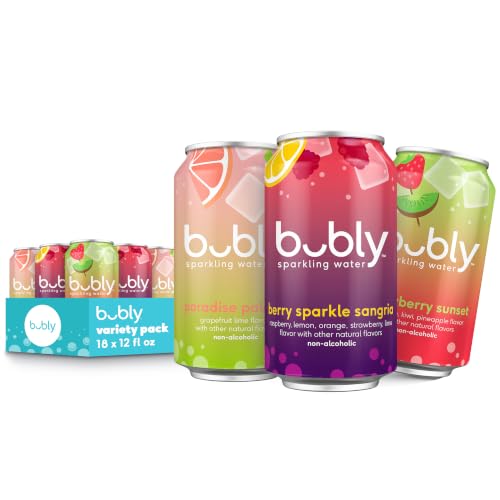 bubly Sparkling Water, Mocktails Variety Pack, 12 fl oz Cans, (18 Pack)