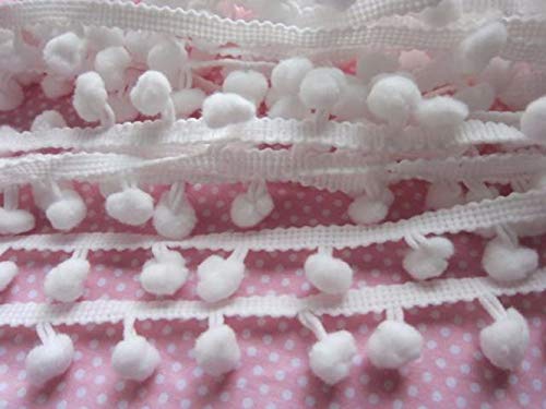 YCRAFT One Roll 16 Yards Ball Fringe 5/8" Wide Pom Pom Trim Ribbon