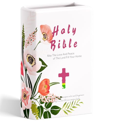 Holy Bible Book Vase, Cute Unique Ceramic Flower Vase -