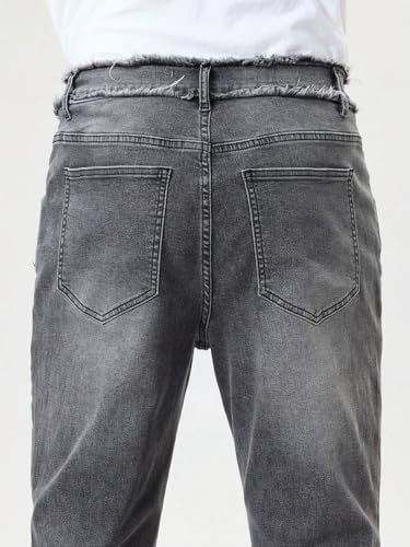 SOLY HUX Men's Flared Jeans High Waisted Bell Bottom Vintage Hip Hop Denim Pants with Pocket Streetwear4