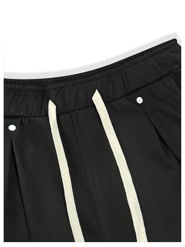 Verdusa Men's Loose Straight Leg Sweatpants Solid Waistband Pants with Pockets3