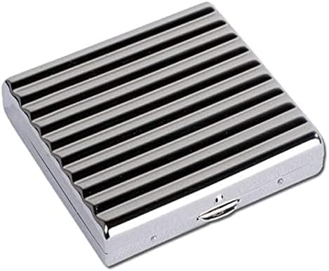 LETREM Cigar Box Cigar Humidor Cigarette Box, Commercial Stainless Steel Waterproof and Cigarette Case, Silver, 20-Piece Copper Corrugated Series The Gift