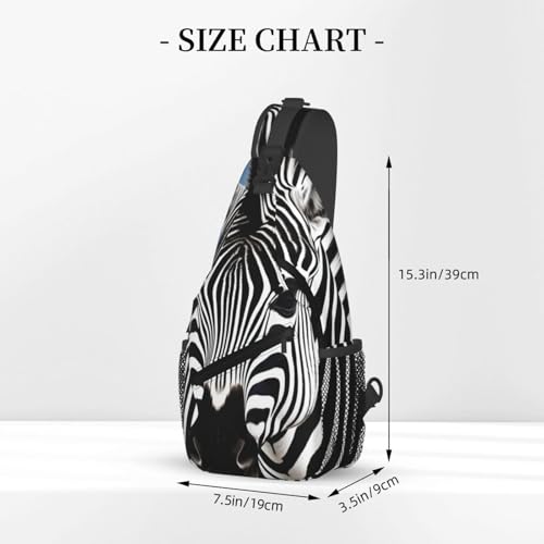 Man's Cross Chest Bag Diagonally Sling Backpack Shoulder Bag Zebra miniatura 3