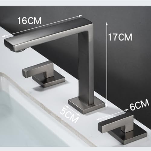 Robinet de lavabo rétro en laiton blanc et double commande chic - 3