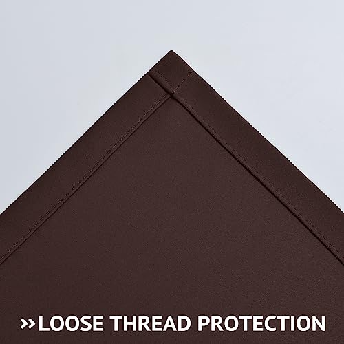 Image of COSVIYA Grommet Room Darkening Brown Curtains 84 inch Long for Bedroom | Light Blocking Insulated Thermal Curtains for Living Room, Blackout Thick Polyester Window Drapes,52x84 inches, 2 Panels