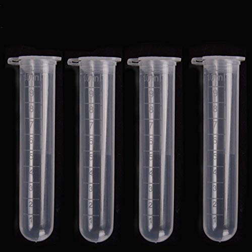 Buytra 100 Pack 10ML Plastic Lab Test Tube Vial Sample Container Centrifuge Tube with Snap Cap, Graduated, No-Leak