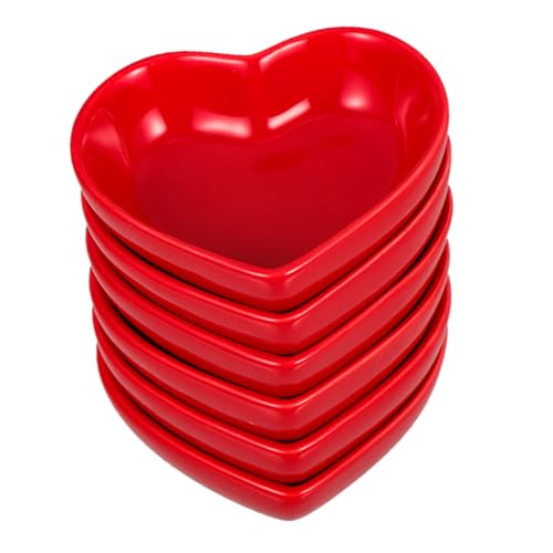 HOMSFOU Herzförmiges Gewürzschalen Set 6 Stück Praktische Keramik...