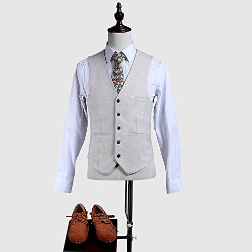 Mens Ivory Tweed Herringbone Suit 3 Pieces One Button Single Breasted Blazer Wedding Slim Fit Tuxedos4