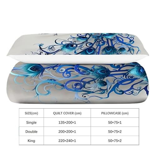 Housse de couette paon animal printed pour transformer l'ambiance d'une chambre adulte ou enfant - 4