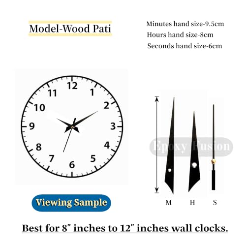 Image of 12mm Wall Clocks Silent Movement, Battery Operated Quartz Wall Clock Movement Replacement Kit with Hands (Wood Pati)