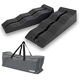 ツールズアイランド(Toolsisland) カースロープ 日本製 カーランプ タイヤスロープ ジャッキアシスト ローダウン車対応 三段階調整 耐荷重5トン 軽量 2個セット 収納バッグ付き TD1070-HB