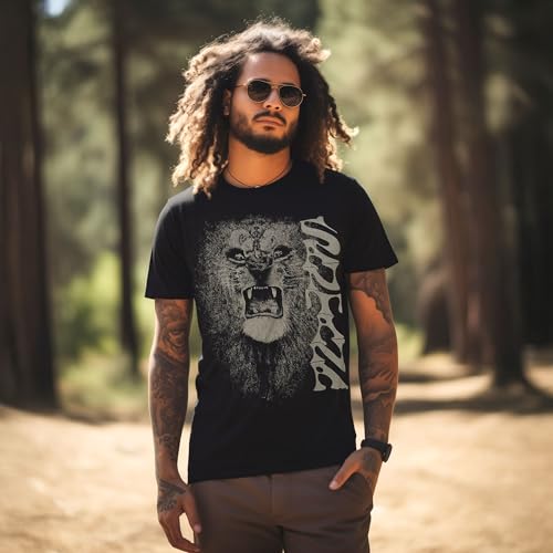 Santana Men's White Lion T-Shirt Black | Officially Licensed Merchandise2