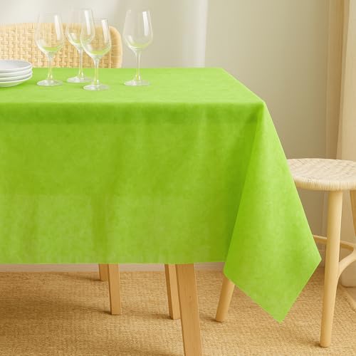 Générique Nappe Rectangulaire en Tissu Intissé, 150 x 300 cm, Semi-Opaque, pour Tables et Buffets (Vert Anis)