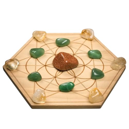 Attract Abundance Mini Crystal Grid Set with Goldstone, Citrine, and Aventurine