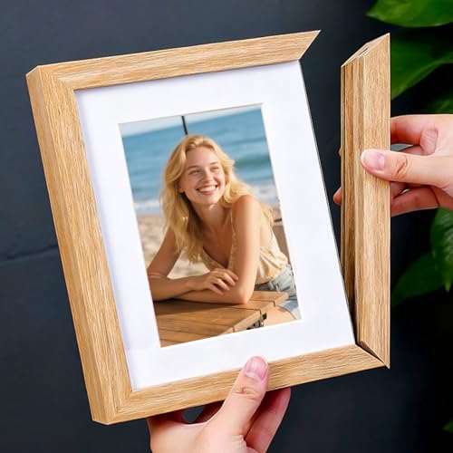 Cadre en bois avec rangement et affichage interchangeable de 18 cm
