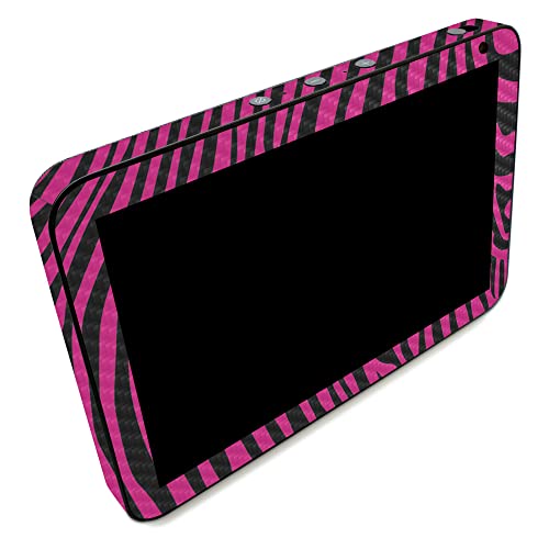 Image of MightySkins Carbon Fiber Skin Compatible with Amazon Echo Show 8 (Gen 2) - Pink Zebra | Protective, Durable Textured Carbon Fiber Finish | Easy to Apply | Made in The USA