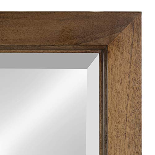 Kate And Laurel Hogan 9 Windowpane Wood Wall Mirror, Rustic Caramel 26X32 #TOP4