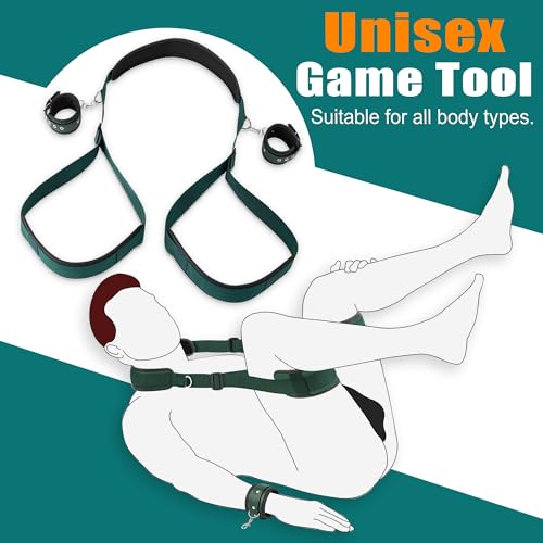 Image of BDSM Adult Sex Bondage Restraints Set,Couples Sex Toys Bed Restraints Set with Thigh and Ankle, Adjustable Leg Straps&Handcuffs for Adult Couples Game Play, Sex Toy for Man Women Beginner Leg Straps