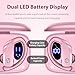 bmanl Wireless Earbuds Bluetooth Headphones 48hrs Play Back Sport Earphones with LED Display Over-Ear Buds with Earhooks Built-in Mic Headset for Workout Pink