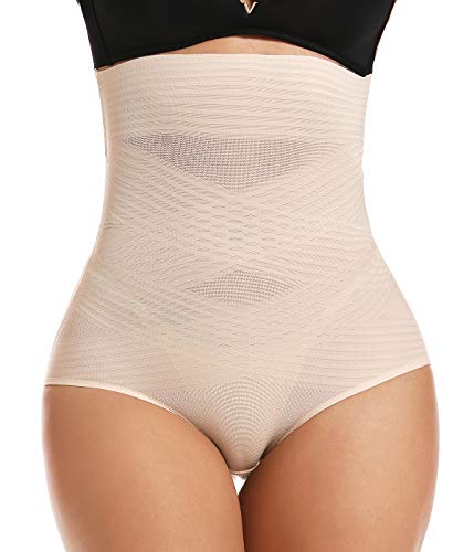 COMFREE Cintura Alta Braguitas Moldeadora Levanta Gluteos Pantalones Moldeadore Vientre Plano Adelgazante Shaping Panties Sin Costuras Braguita Reductora Ropa Interior Mujer(Nudo,L)