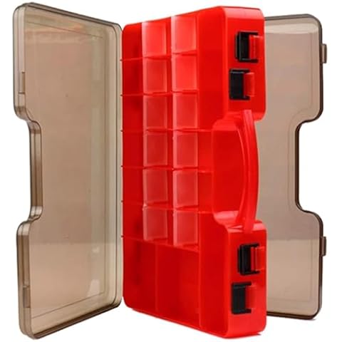 Double-Sided Fishing Lure Tackle Box with 44 Slots Cover