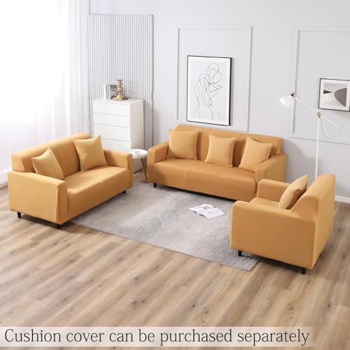 Image of HOKIPO Elastic Stretchable Sofa Cover 2 Seater, Sand Brown (NEW2-AR-4278-E5)