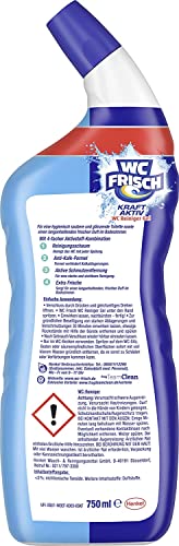 WC FRISCH WC Reiniger Gel Ozeanfrische (750 ml), WC Reiniger mit Lufterfrischer-Effekt, Toilettenreiniger sorgt für hygienische Frische, mit 4-fach Aktivstoff-Kombination 3