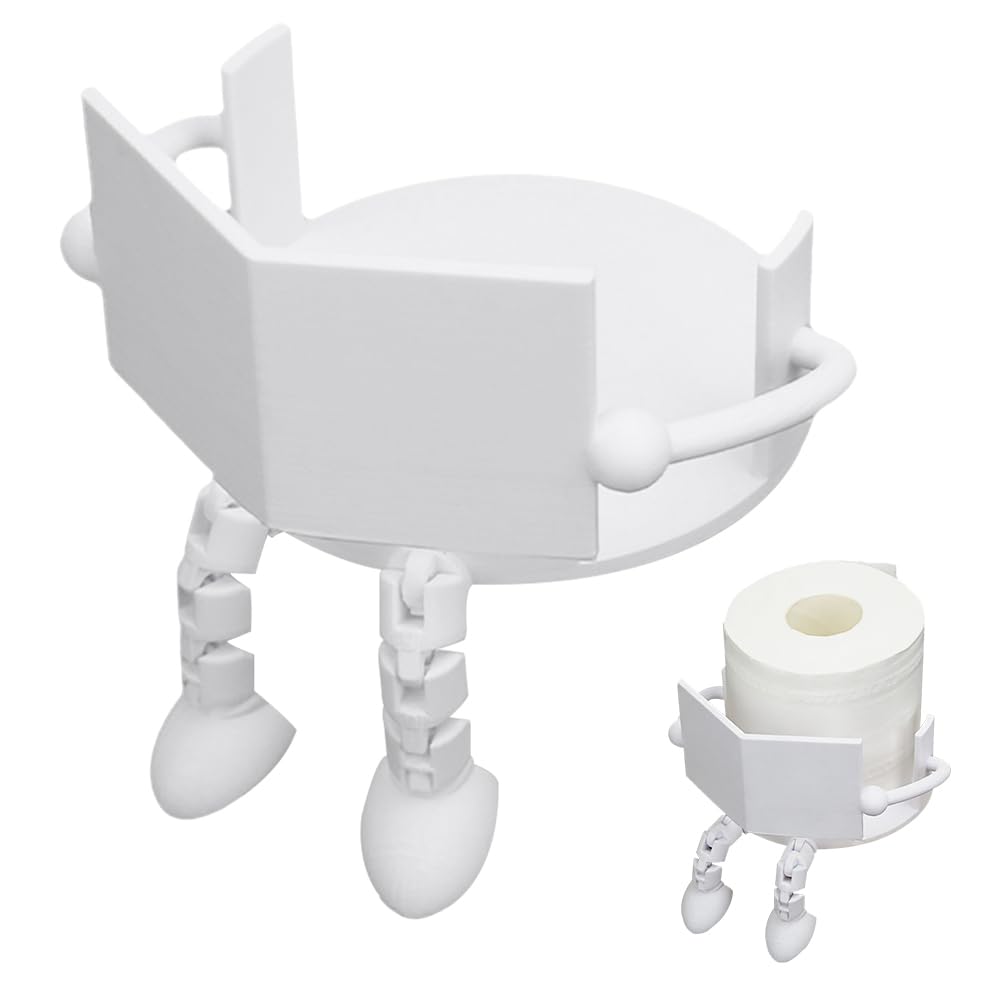 Toilet Roll Holder, Toilet Roll Organizer Funny Toilet Paper Holder Free Standing Bathroom Creative Shaped Cartoon Toilet Paper Holder Restroom Holder for Paper Bathroom Accessory (White)