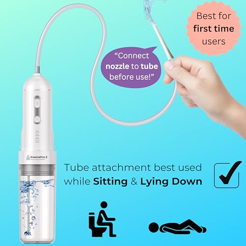 Image of ENEMAPRO-Electric Enema & Douche Kit for Constipation Relief & Colon Cleanse | 200mL USB-C Rechargeable | Soft Silicone Nozzle | Use Standing or Sitting | Travel-Ready for Men, Women & Elderly