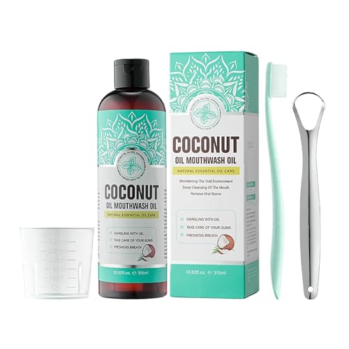 Enjuague Bucal Blanqueador Natural Con Aceite,Para Dientes Más Blancos Y Aliento Fresco,Blanqueamiento Suave Sin Dañar El Esmalte,Uso Diario Para Resultados Visibles.
