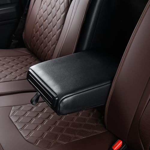 Huidasource Fit for Coffee Chevy Silverado/GMC Sierra Rear Seat Covers, Thickened Split Nappa Leather Truck Back Seat Cover 2007-2013&2019-2026 1500, 2020-2026 2500HD 3500HD Crew Cab WT LS LT by Huidasource - Used condition - Image 8