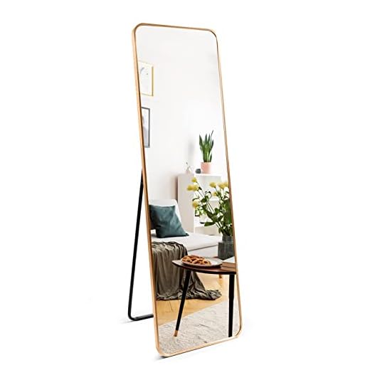 WIFTREY Gold Full Length Floor Mirror with Aluminum Frame for Wall Mounted, Standing, Leaning, 60"x18" Full Body Large Mirror for Dressing Room, Bedroom, Bathroom