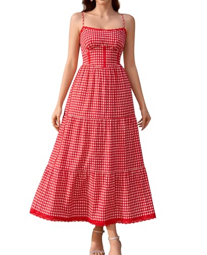 GLNEGE Women's Floral Corset Dress Spring Wedding Guest Flowy Dress