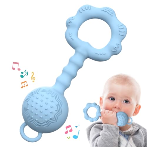 Teethers for Babies 6-12 Months, Rattles for Babies 0-6 Months, 2-in-1 Rattle and Teether Toy for Soothing Sore Gums and Keeps Little Ones...